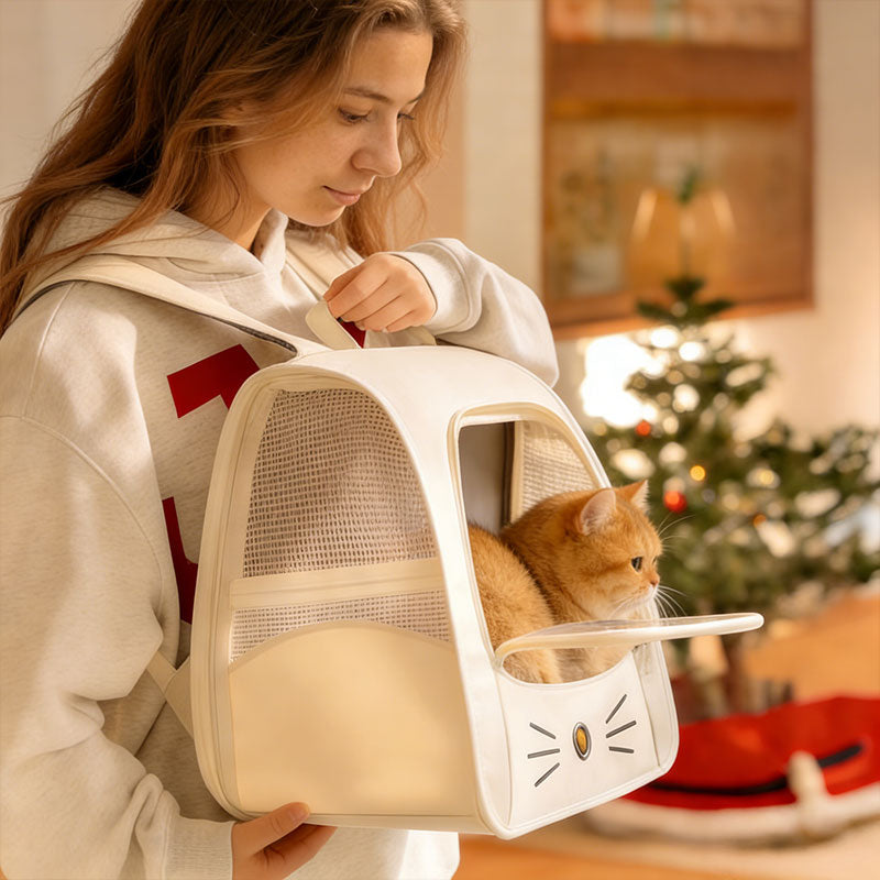 Breathable Pet Carrier Backpack for Small Dogs & Cats – Travel Bag