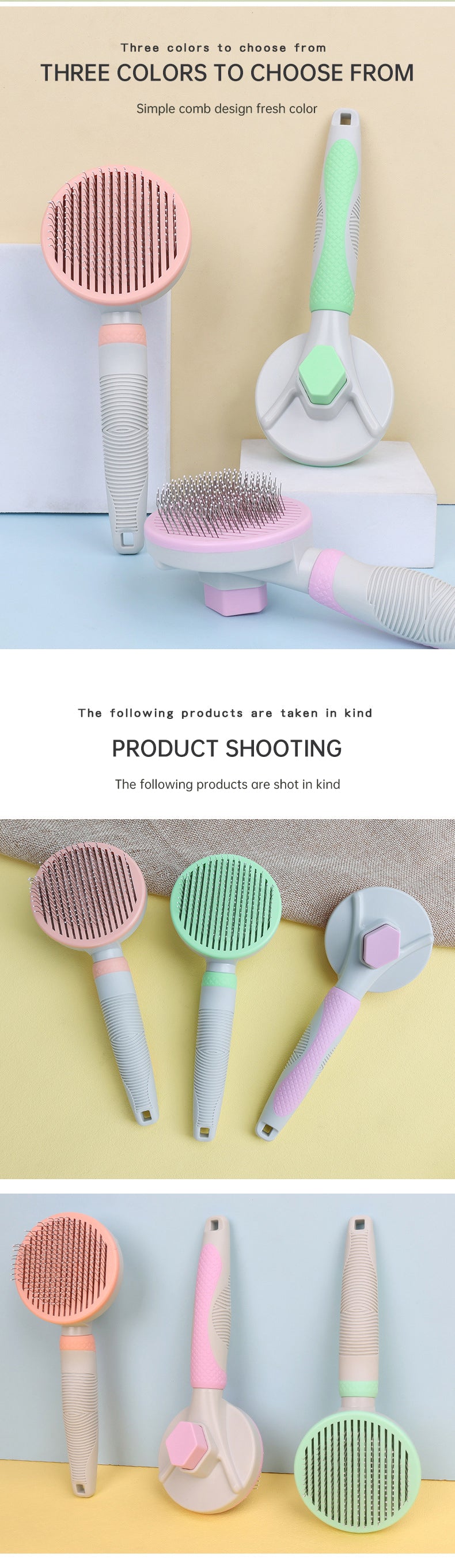 Self-Cleaning Slicker Brush for Dogs & Cats – Easy Grooming Tool