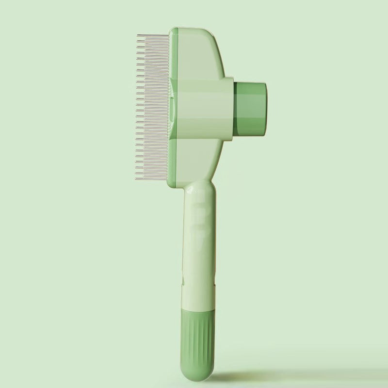 Self-cleaning pet grooming brush